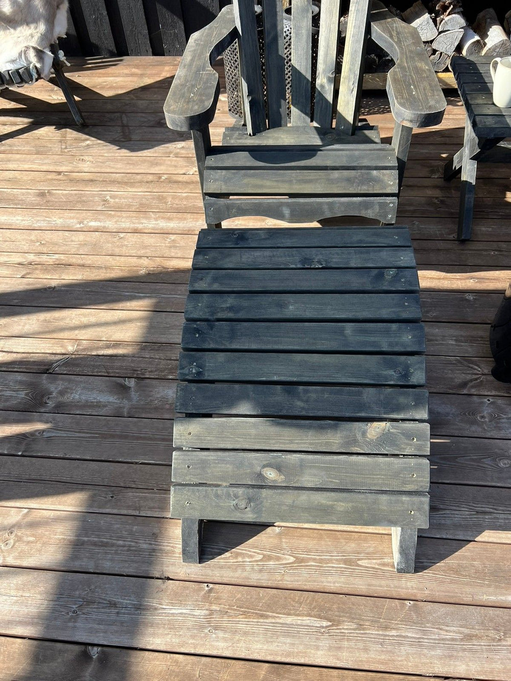 Adirondack stol m/beinstøtte og bord