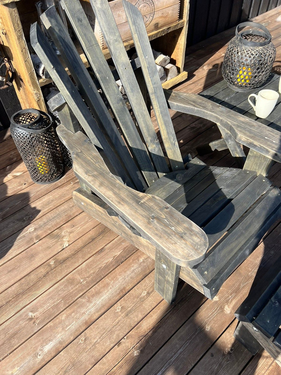 Adirondack stol m/beinstøtte og bord